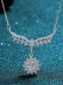 thumb Sterling Silver Moissanite Flower Dainty Necklace 0