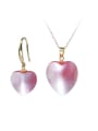 thumb Brass Shell Minimalist Heart Earring and Necklace Set 4