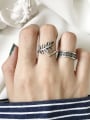thumb 925 Sterling Silver Leaf Vintage Free Size Midi Ring 0