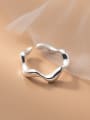 thumb 925 Sterling Silver Smooth Heart Minimalist Band Ring 1