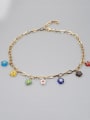 thumb Stainless steel Glass Stone Multi Color Round Bohemia Necklace 2