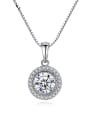 thumb 925 Sterling Silver Cubic Zirconia Round Minimalist Necklace 0