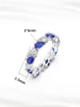 thumb 925 Sterling Silver Cubic Zirconia Geometric Dainty Band Ring 3