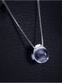 thumb 925 Sterling Silver Imitation Crystal Water Drop Minimalist Necklace 0