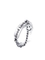 thumb 925 Sterling Silver With Antique Silver Plated Simplistic Geometric Alphabet Smiley  fFree Size Rings 0