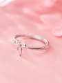 thumb 925 Sterling Silver Cubic Zirconia Bowknot Cute Band Ring 2
