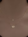 thumb 925 Sterling Silver Cubic Zirconia Butterfly Dainty Multi Strand Necklace 2