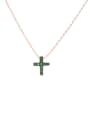 thumb Copper Cubic Zirconia Multi Color Cross Minimalist Regligious Necklace 2