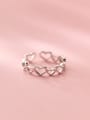 thumb 925 Sterling Silver Hollow Heart Minimalist Band Ring 1