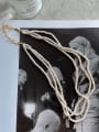 thumb 925 Sterling Silver Freshwater Pearl Round Bohemia Multi Strand Necklace 0