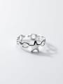 thumb 925 Sterling Silver Star Minimalist Hollow Chain Band Ring 3