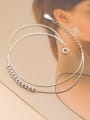 thumb 925 Sterling Silver Bead Round Minimalist Strand Wire Bracelet 0