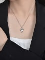 thumb 925 Sterling Silver Minimalist Smooth Heart Pendant Necklace 2