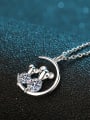 thumb Sterling Silver Moissanite Mouse Dainty Necklace 3