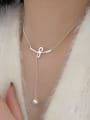 thumb 925 Sterling Silver Bowknot Minimalist Lariat Necklace 1