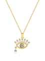 thumb Stainless steel Cubic Zirconia Evil Eye Hip Hop Necklace 3