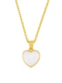 thumb Brass Shell Heart Minimalist  pendant Necklace 3