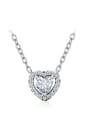 thumb 925 Sterling Silver Cubic Zirconia Classic Heart Pendant Necklace 0