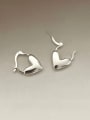 thumb 925 Sterling Silver Smooth Heart Minimalist Huggie Earring 3