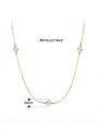 thumb 925 Sterling Silver Freshwater Pearl Geometric Minimalist Necklace 4