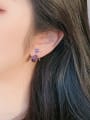thumb Copper Cubic Zirconia Multi Color Water Drop Minimalist Stud Earring 1