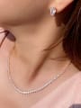 thumb Brass Cubic Zirconia Luxury Geometric Earring and Necklace Set 1
