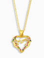 thumb Brass Cubic Zirconia  Minimalist Letter Heart Pendant  Necklace 0