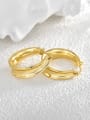thumb Brass Irregular Vintage  Concave Smooth  Huggie Earring 2