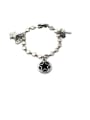 thumb Vintage Sterling Silver With Simple Retro Hollow Chain Cross Crown Pendant Bracelets 0