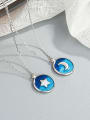 thumb 925 Sterling Silver Enamel Round Minimalist Necklace 2