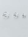 thumb 925 Sterling Silver Round Minimalist Double layer Stud Earring 0
