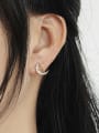 thumb Brass Cubic Zirconia Moon Minimalist Stud Earring 1