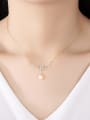 thumb 925 Sterling Silver  Micro zircon inlaid freshwater pearl necklace 1
