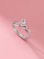 thumb 925 Sterling Silver Cubic Zirconia Irregular Minimalist Stackable Ring 2