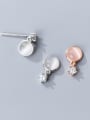 thumb 925 Sterling Silver Cats Eye Round Minimalist Drop Earring 0