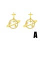 thumb Brass Cubic Zirconia Star Minimalist Drop Earring 2