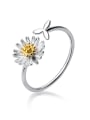 thumb 925 Sterling Silver Flower Minimalist Band Ring 3