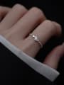 thumb 925 Sterling Silver Cubic Zirconia Heart Minimalist Band Ring 1