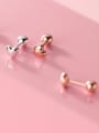 thumb 925 Sterling Silver smooth Heart Minimalist Stud Earring 0