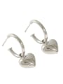 thumb 925 Sterling Silver Heart Vintage Huggie Earring 4