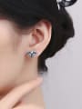 thumb 925 Sterling Silver Enamel Leaf Cute Stud Earring 1