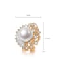 thumb Copper Cubic Zirconia Dainty Shell Bead Studs Earring 3