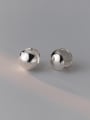 thumb 925 Sterling Silver Round Minimalist Huggie Earring 3