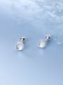 thumb 925 Sterling Silver Opal Round Minimalist Stud Earring 2