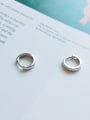 thumb 925 Sterling Silver Smooth Round Minimalist Huggie Earring 0