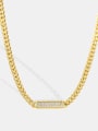 thumb Brass Cubic Zirconia Geometric Vintage  Hollow Chain Necklace 0