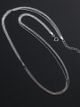 thumb 925 Sterling Silver Round Bead Chain Minimalist Multi Strand Necklace 0