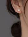 thumb 925 Sterling Silver Bowknot Tassel Minimalist Threader Earring 1