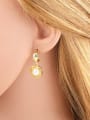 thumb Brass Cubic Zirconia Clover Trend Huggie Earring 1