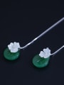 thumb 925 Sterling Silver Shell Flower Vintage Threader Earring 3